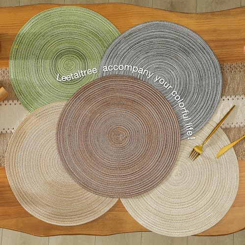 Round Placemats Heat and Slip Resistant Cotton Table Mats (6 Count)