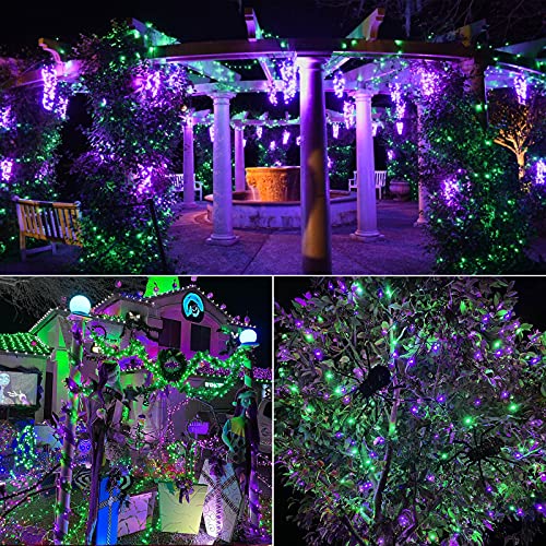 5MM Wide Angle Halloween Lights Purple & Green