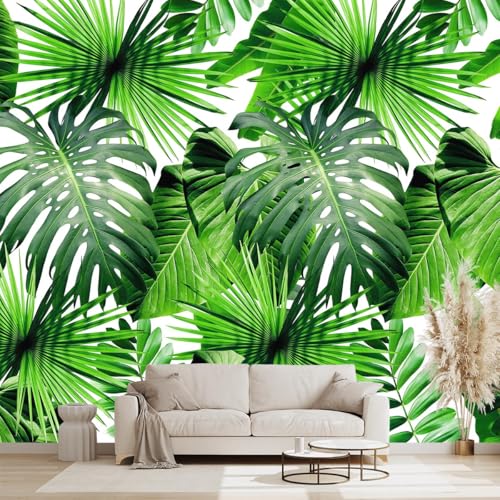 Tropical Green Botanical Leaf Wallpaper Bedroom Plant Mural Room Decor Living Room tv Background Large wall Mural