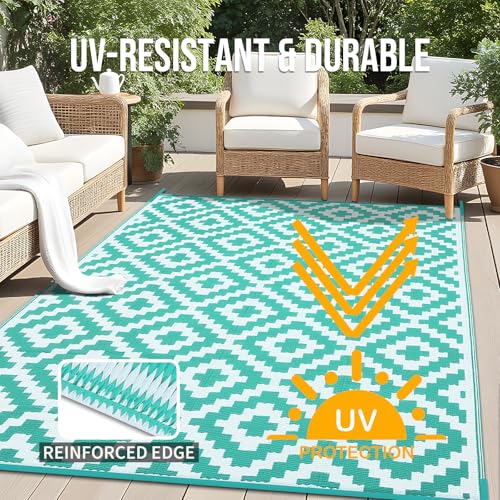 Outdoor Rug 10x14 ft Waterproof Reversible Mat (142.86 Sq Ft)