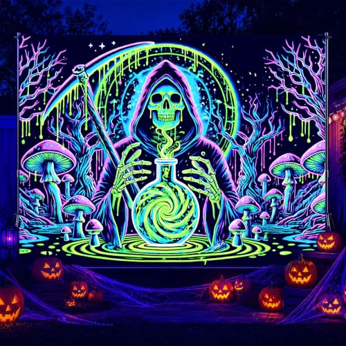 Halloween UV Tapestry Grim Reaper Wall Art 78 x 59 Inch