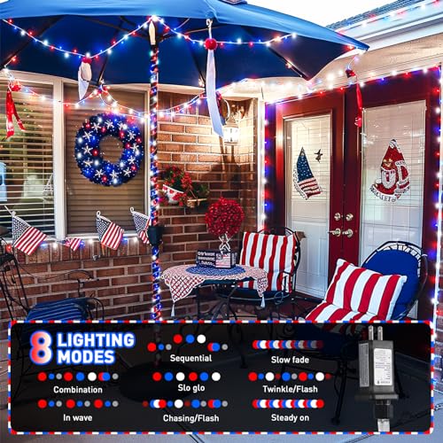 Red White and Blue Lights (66 Foot)