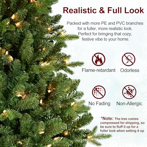 6.5FT Prelit Artificial Christmas Tree