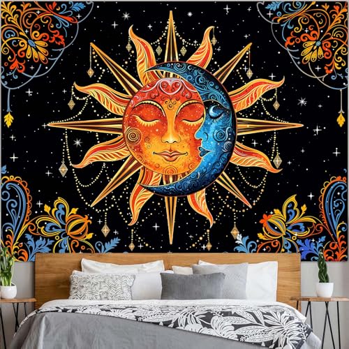 Sun and Moon Tapestry Mandala Wall Tapestry