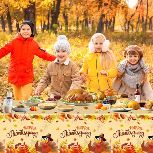 2 Pack Happy Thanksgiving Tablecloth (2 Count)