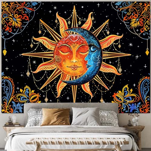 Sun and Moon Tapestry Mandala Wall Tapestry