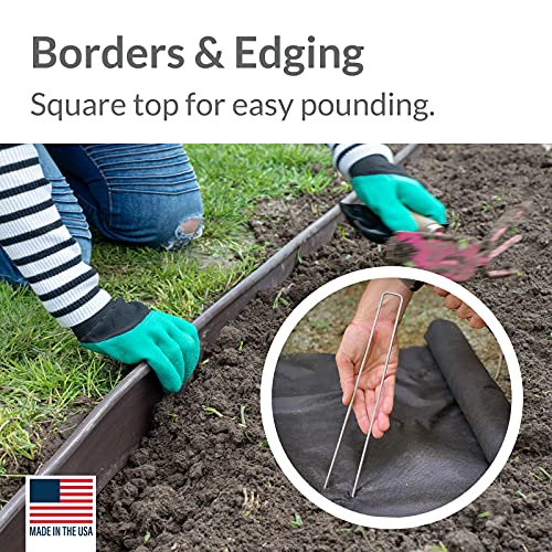 Garden Stakes 12 Inch 9 Gauge Galvanized Steel Landscape Staples
