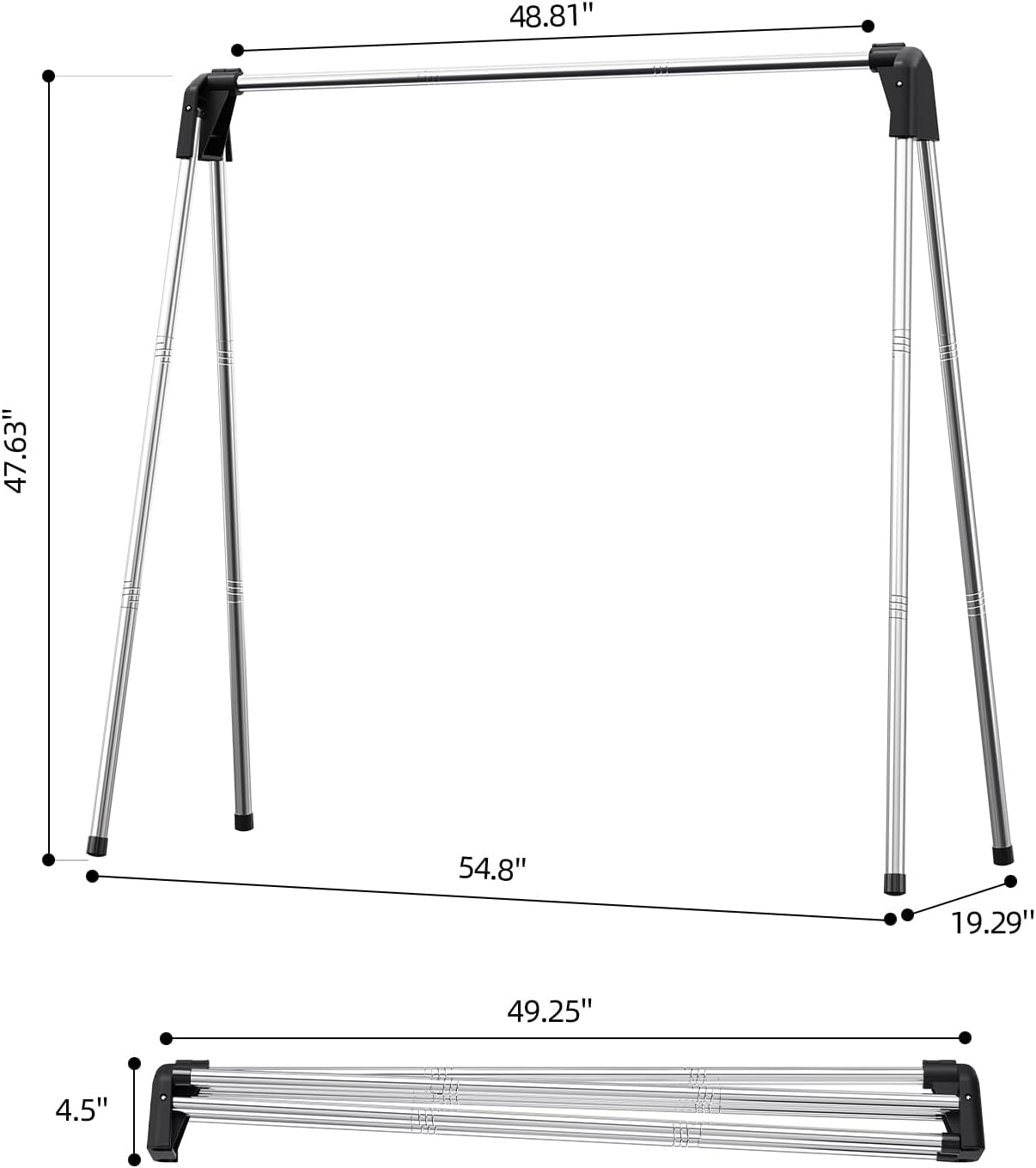APEXCHASER Clothes Drying Rack Foldable, Stainless Steel Laundry Drying Rack Collapsible, Clothes Hanger for Sweater Baby Clothes Towel for Indoor & Outdoor, Portable Clothes Airer for Travel - NestledHome