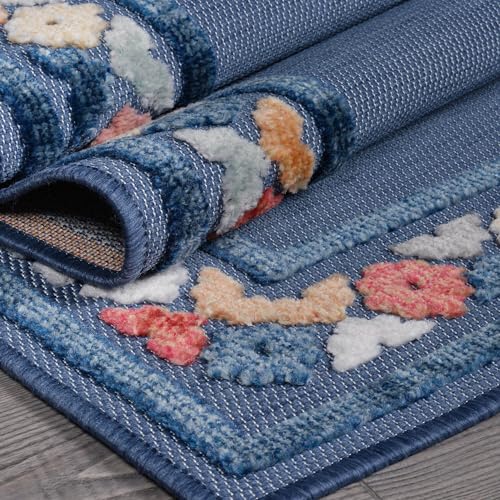 Outdoor Rug 6x9 Modern Bordered Area Rugs for Indoor and Outdoor Patio Easy to Clean Non Shedding Living Room Porch Garden Washable Outside Carpet