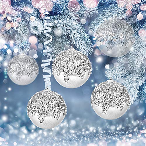 4pc Silver Christmas Ball Ornaments (4 Count)