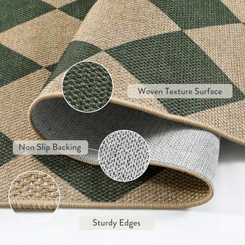 Checkered Easy Jute Living Room Rug (80 Sq Ft)