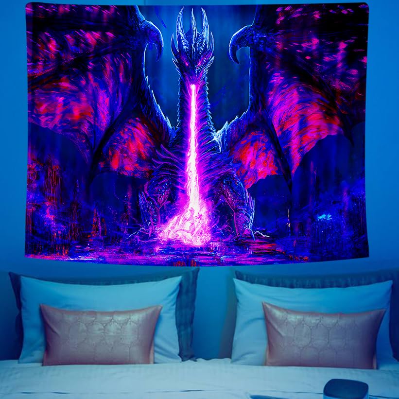 Evil Dragon Blacklight Tapestry