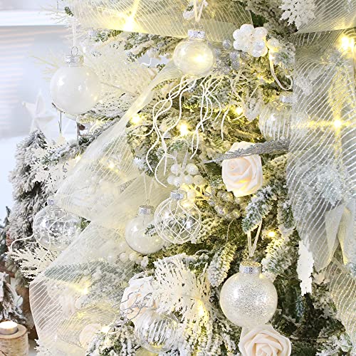 30 Pack Clear Christmas Ball Ornaments with Fillers (30 Count)