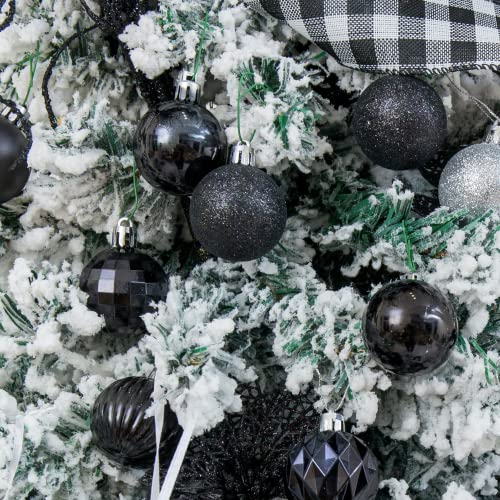 24ct Black Christmas Ball Ornaments for Tree Decorations (24 Count)