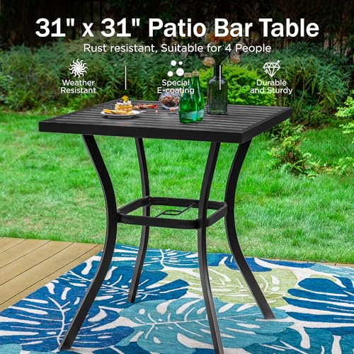 Outdoor Bar Table 31" Square 36" Height