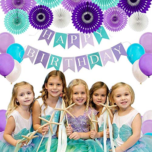Honeycomb Round Paper Fan Lavender Purple Hanging Party Decoration (11 Count)