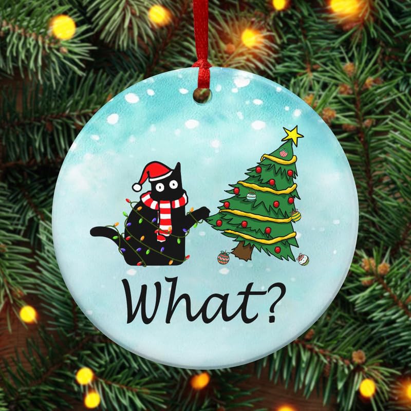 Christmas Funny Black Cat Gifts for Women Men
