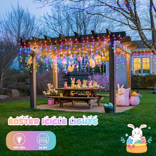 400 LED 38.8 FT Easter Lights String Outdoor (38.8 Foot)