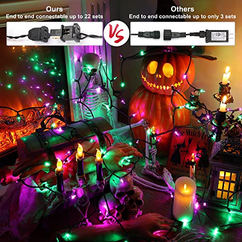 Purple Green Halloween Lights Connectable