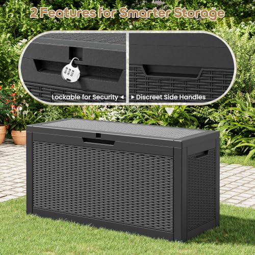 75 Gallon Outdoor Storage Box Waterproof Deck Box for Patio