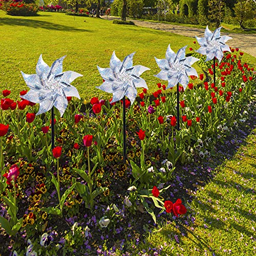10 Pack Reflective Pinwheels with Stakes (10 Count)