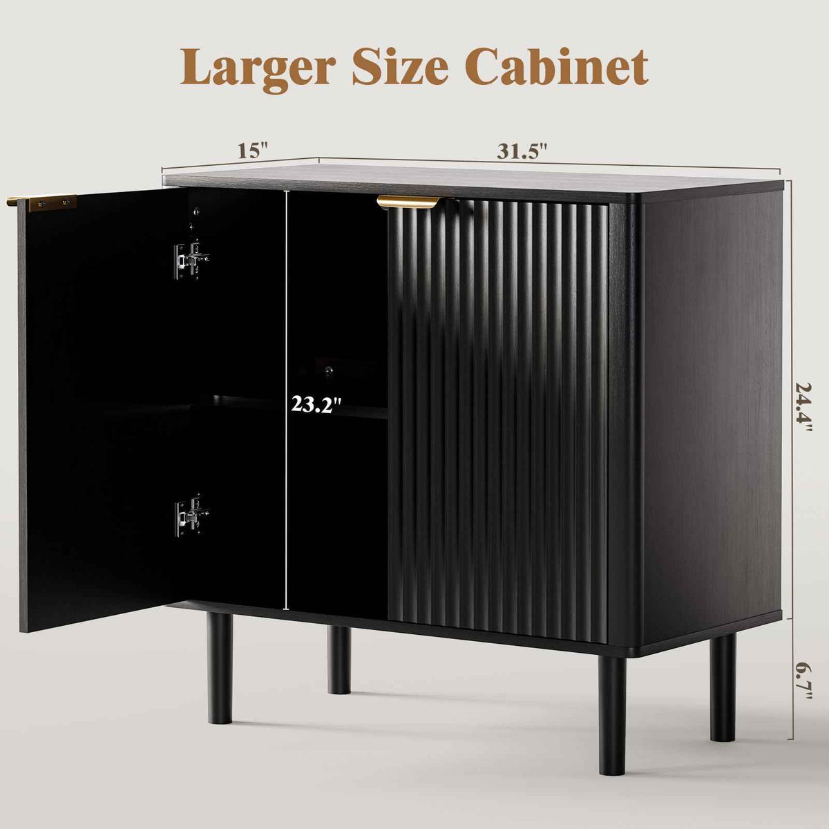 Sideboard Buffet Cabinet with Storage 31.5" Black