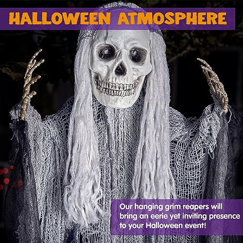 3 Pcs Hanging Halloween Skeleton Ghosts Decorations Outdoor (3 Count)