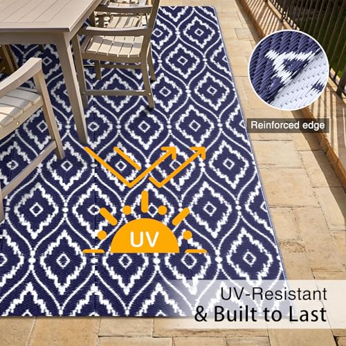 Outdoor Rug 5x8 ft Waterproof Reversible Braided Mat