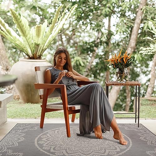 Outdoor Rug 9x12 Modern Area Rugs for Large Indoor and Outdoor Patios and Porches