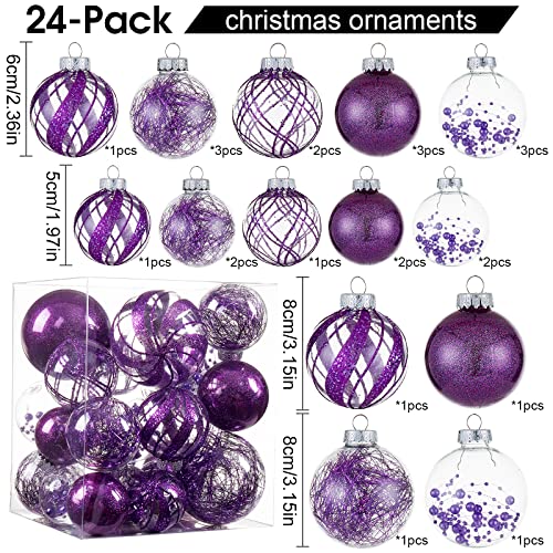 Clear Christmas Ball Ornaments (24 Count)