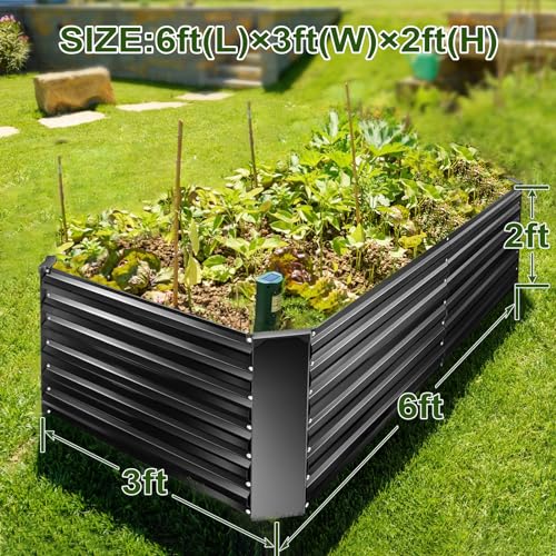 5 x 5 x 1 Ft Galvanized Metal Raised Garden Bed Large Planter Tall