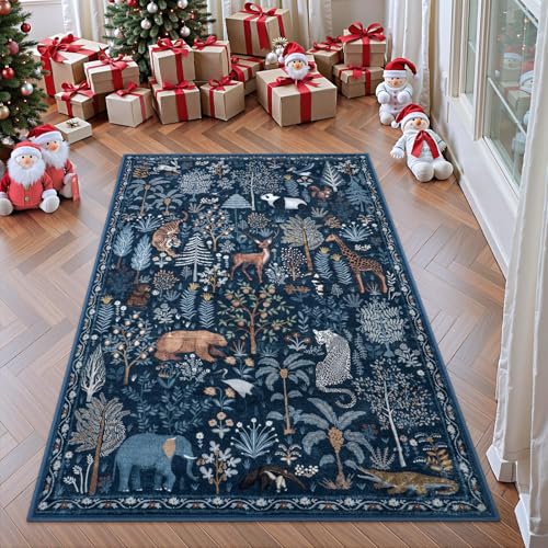 Jungle Blue 5x7 Rugs for Living Room Soft Ultra (33.2 Sq Ft)