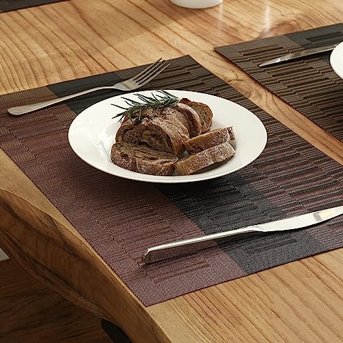Brown with Black Striped Placemats Set of 12 (12 Count)