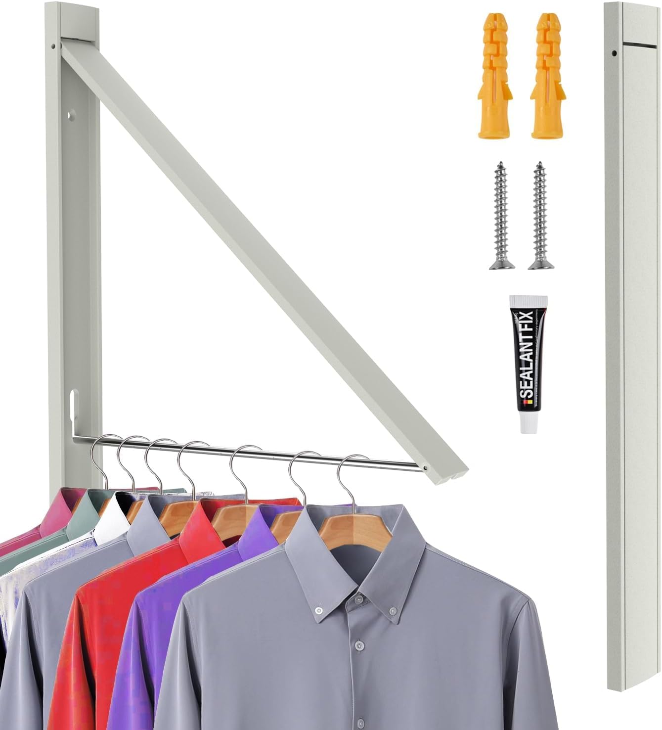 Retractable Clothes Drying Rack,Space Saver Wall Mounted Folding Hanger for Laundry Room, Closet Storage Organization, Easy Installation Aluminium Dryer 1pcs - NestledHome