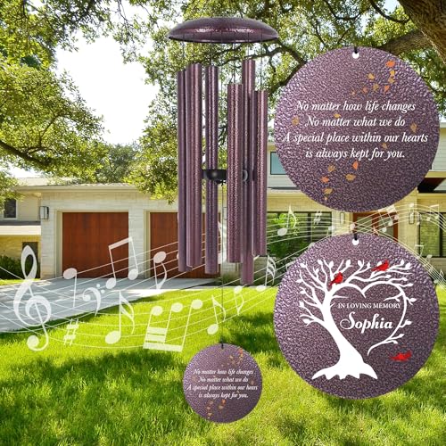 Personalized Memorial Life Tree Wind Chimes for Loss Loved One