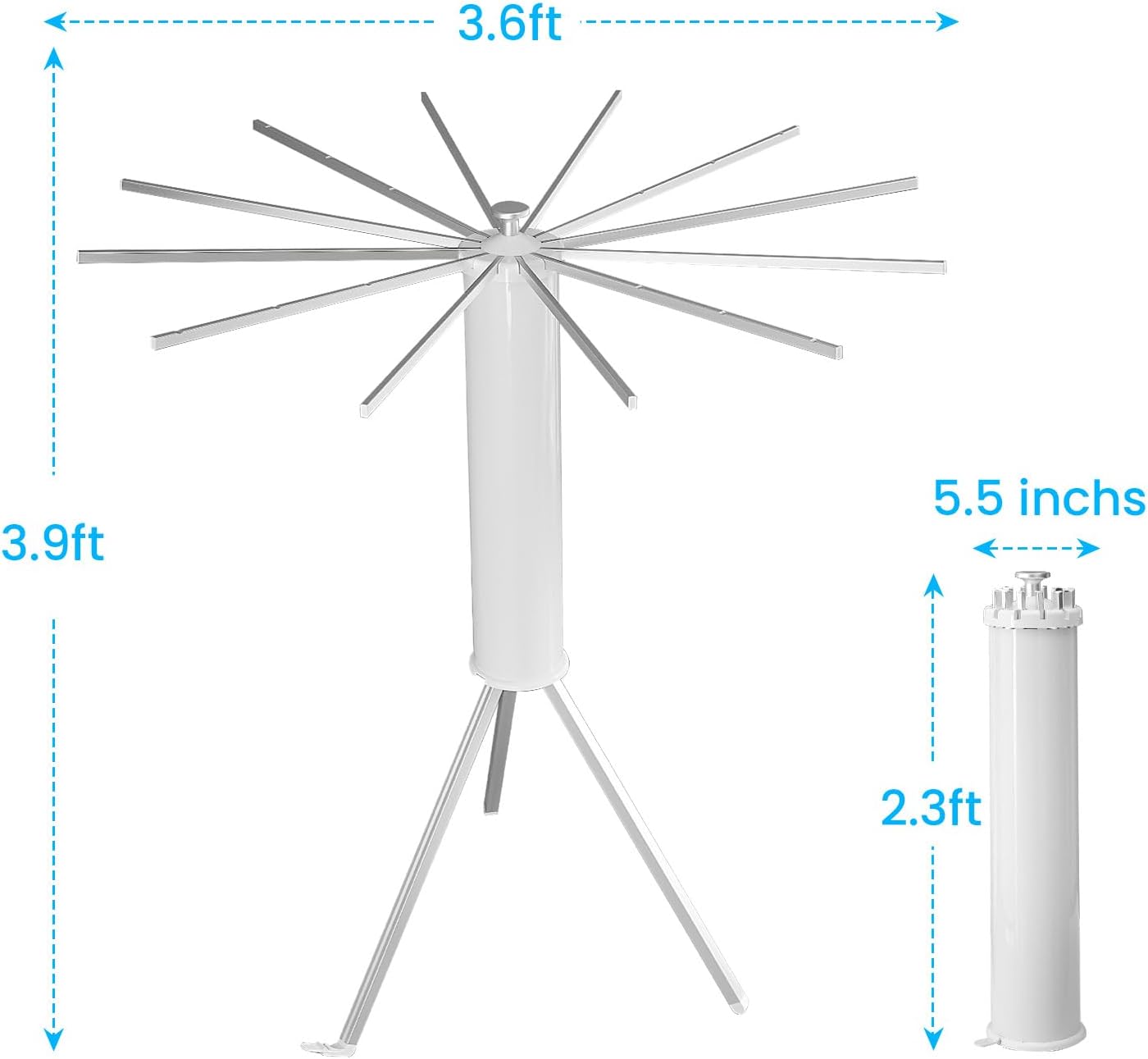 JOOM Tripod Clothes Drying Rack, Garment Rack Portable and Foldable Space Saving Laundry Drying Rack - Drying Rack Clothing Floor Folding Balcony Bedroom Household Aluminum - NestledHome