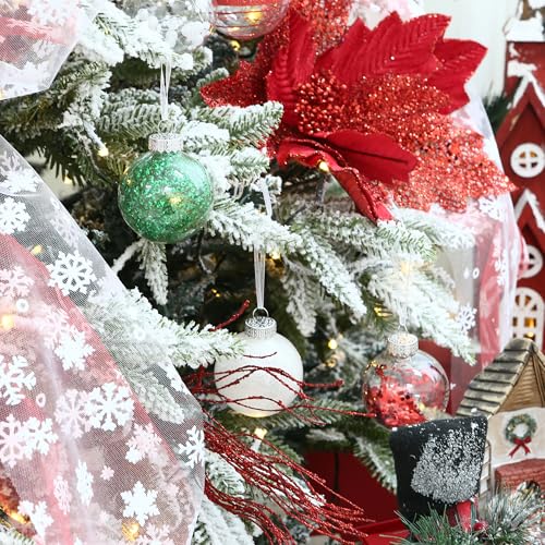 30 Pack Clear Christmas Ball Ornaments with Fillers (30 Count)