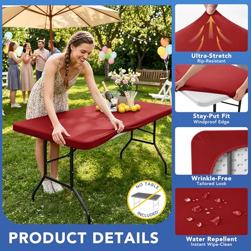 Fitted Tablecloth for 6 Foot Rectangle Tables (6 Count)
