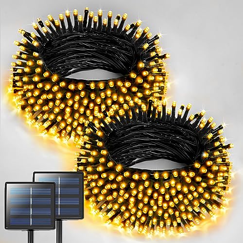 2 Pack Solar String Lights Outdoor (151 Foot)