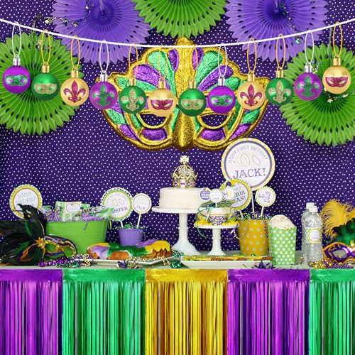 24 PCS Mardi Gras Tree Ornaments (24 Count)