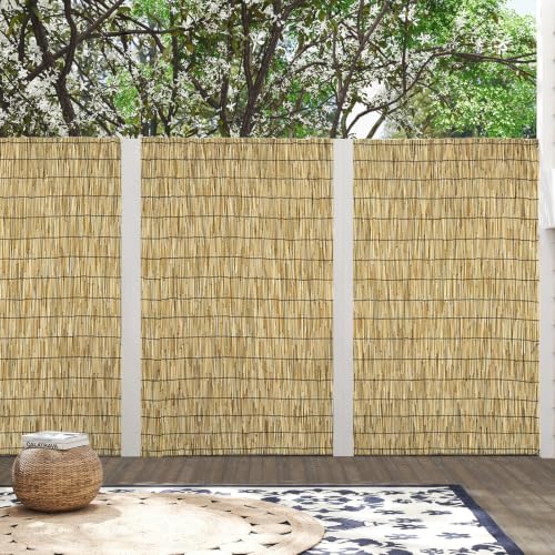 Natural 6FT X16.4FT Reed Fencing Roll Bamboo Privacy Fence Screen