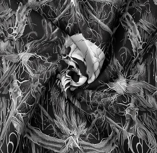 Gothic Black and White Tapestry Wall Hanging