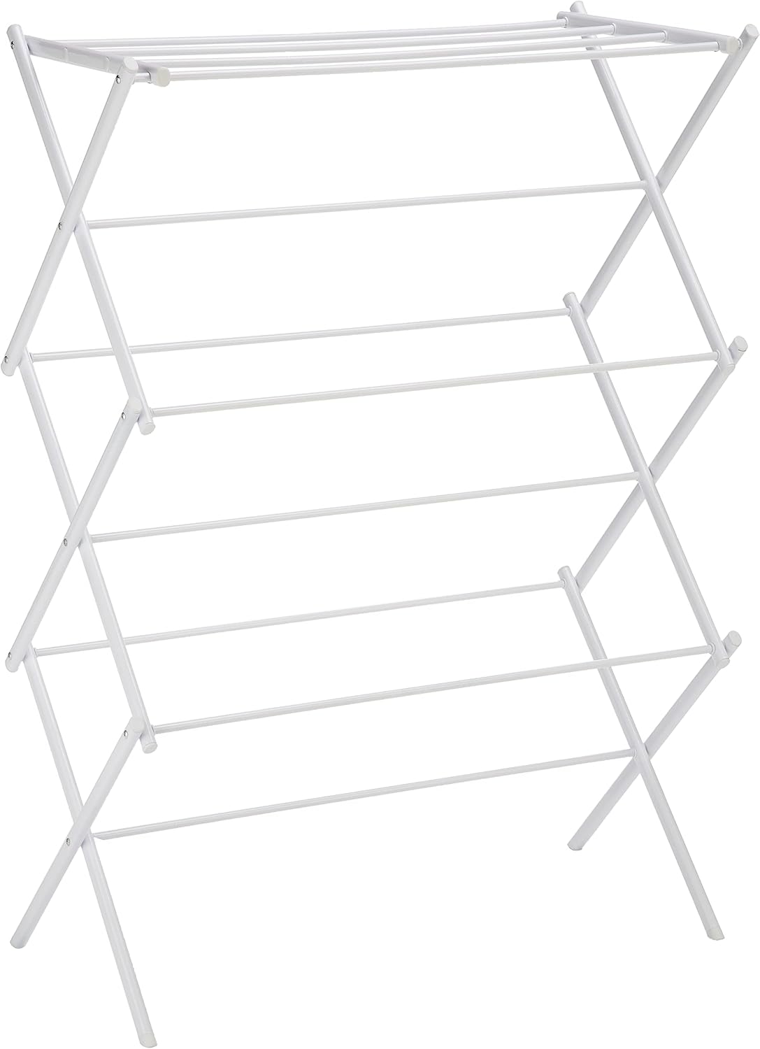 Amazon Basics Foldable Portable Laundry Rack for Air Drying Clothing, Indoor Outdoor Use - 14.5" D x 29.5" W x 41.8" H, White - NestledHome