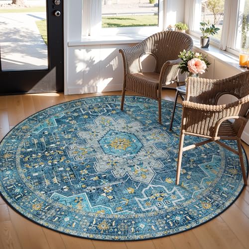 Ultra Thin Washable 5ft Round Rug