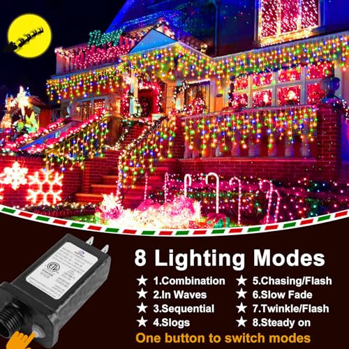 99FT 1216 LED Christmas Lights Outdoor Decorations Hanging Light