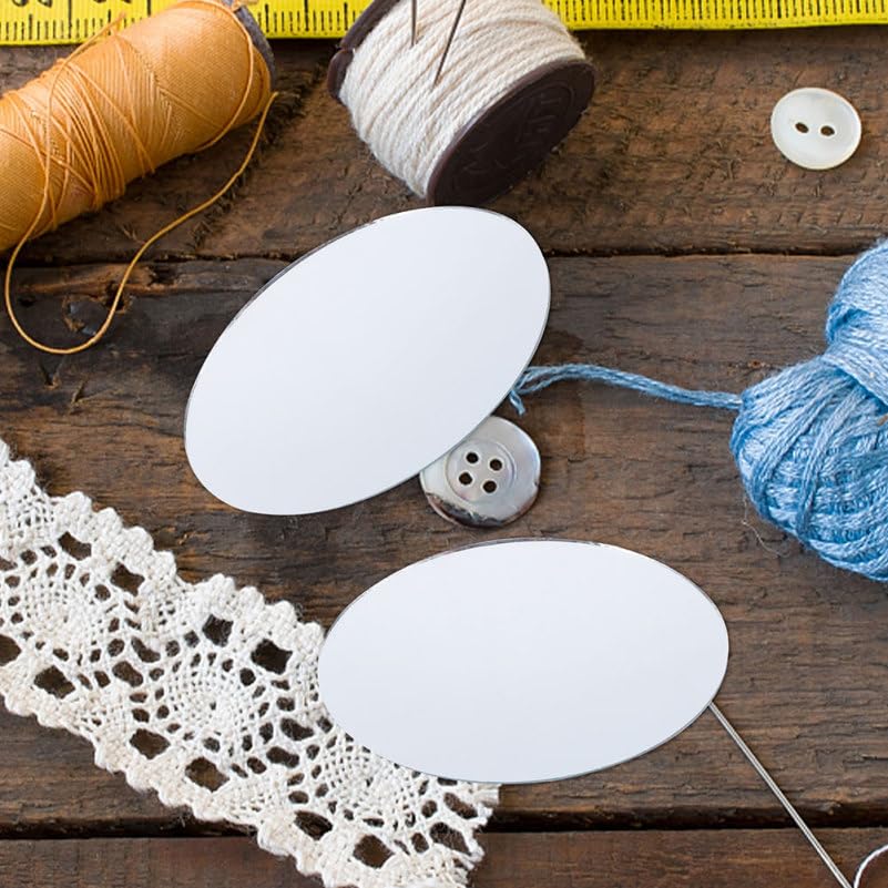 10pcs Oval Craft Mirrors 2.75X1.96in Glass Mirror Sheets for DIY Makeup Mirror Projects Cosmetic DIY Accessories Wall Decor Wedding Decorations (10 Count)