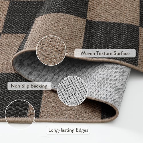 Checkered Easy Jute 3x5 Outdoor Rug