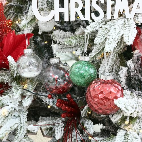 30 Pack Clear Christmas Ball Ornaments with Fillers (30 Count)