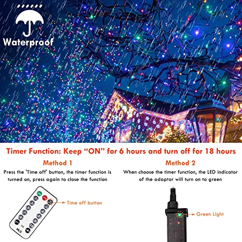 75.8FT Connectable Color Changing Christmas Light with Remote Timer 200 LED