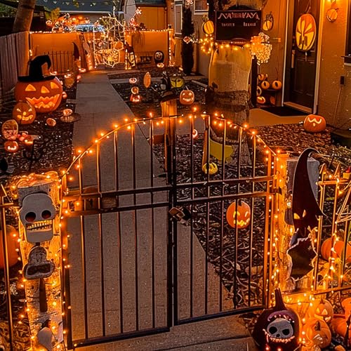 Connectable 100 LED Orange Halloween Lights Indoor with 8 Modes (33 Foot)